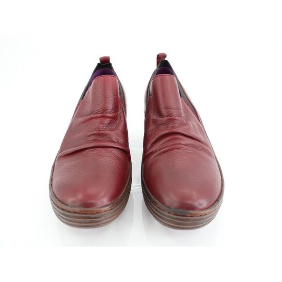 Bionica Gallant Ankle Boots Women's Size 9 Red Wedge Leather Bootie Slip On Shoe - Picture 3 of 11